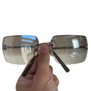 Authentic Chanel Crystal Rimless 4092-B Sunglasses